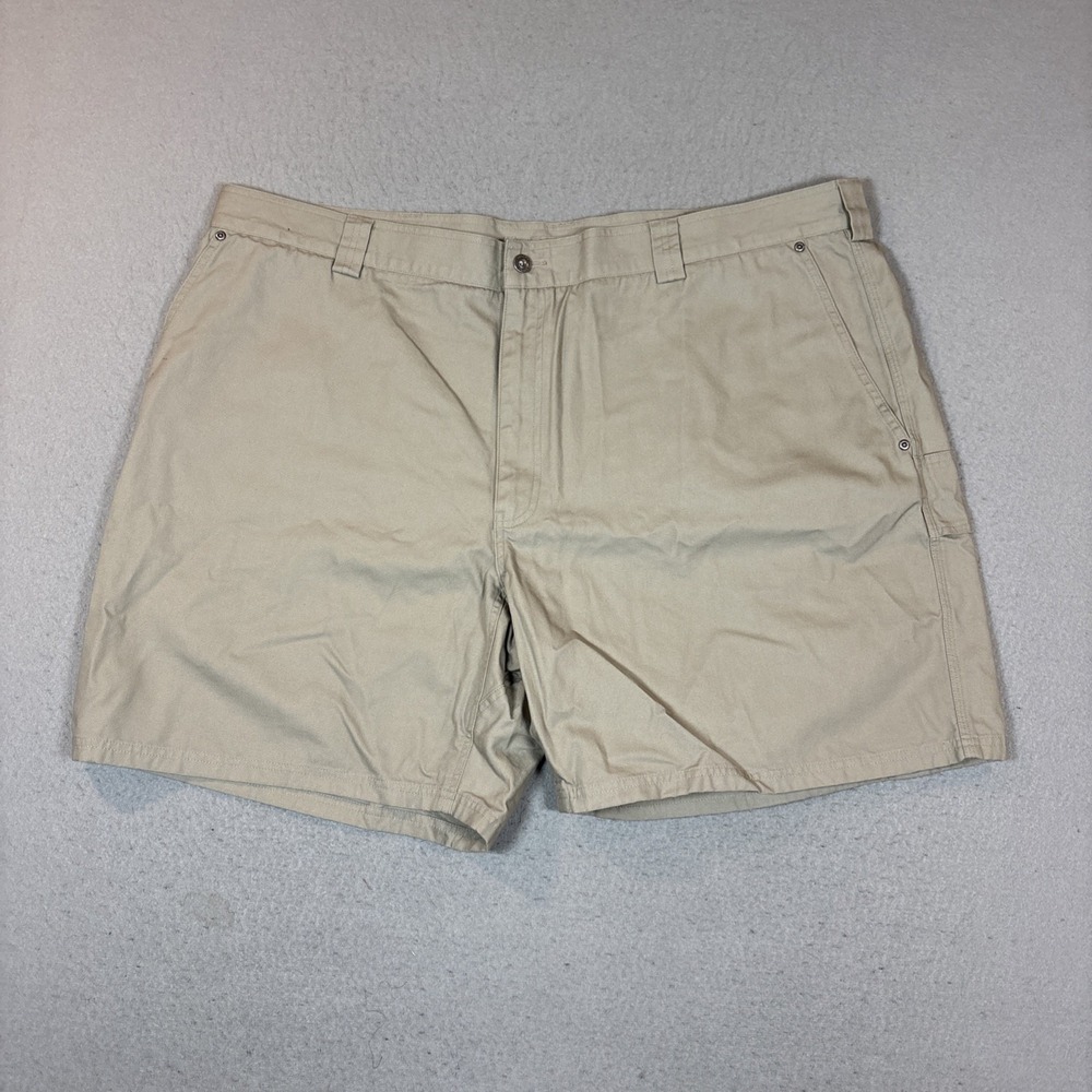 Duluth Trading Co Cargo Shorts Mens 48 Tan Chino Stretch